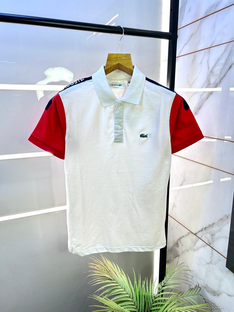 buy imported lacoste first copy tshirt for men white