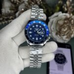 buy seiko first copy watches GMT silver blue quartz