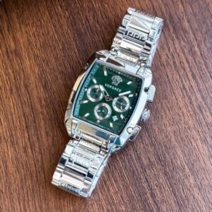 buy versace first copy watches quartz silver green