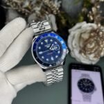 seiko first copy watches GMT silver blue quartz