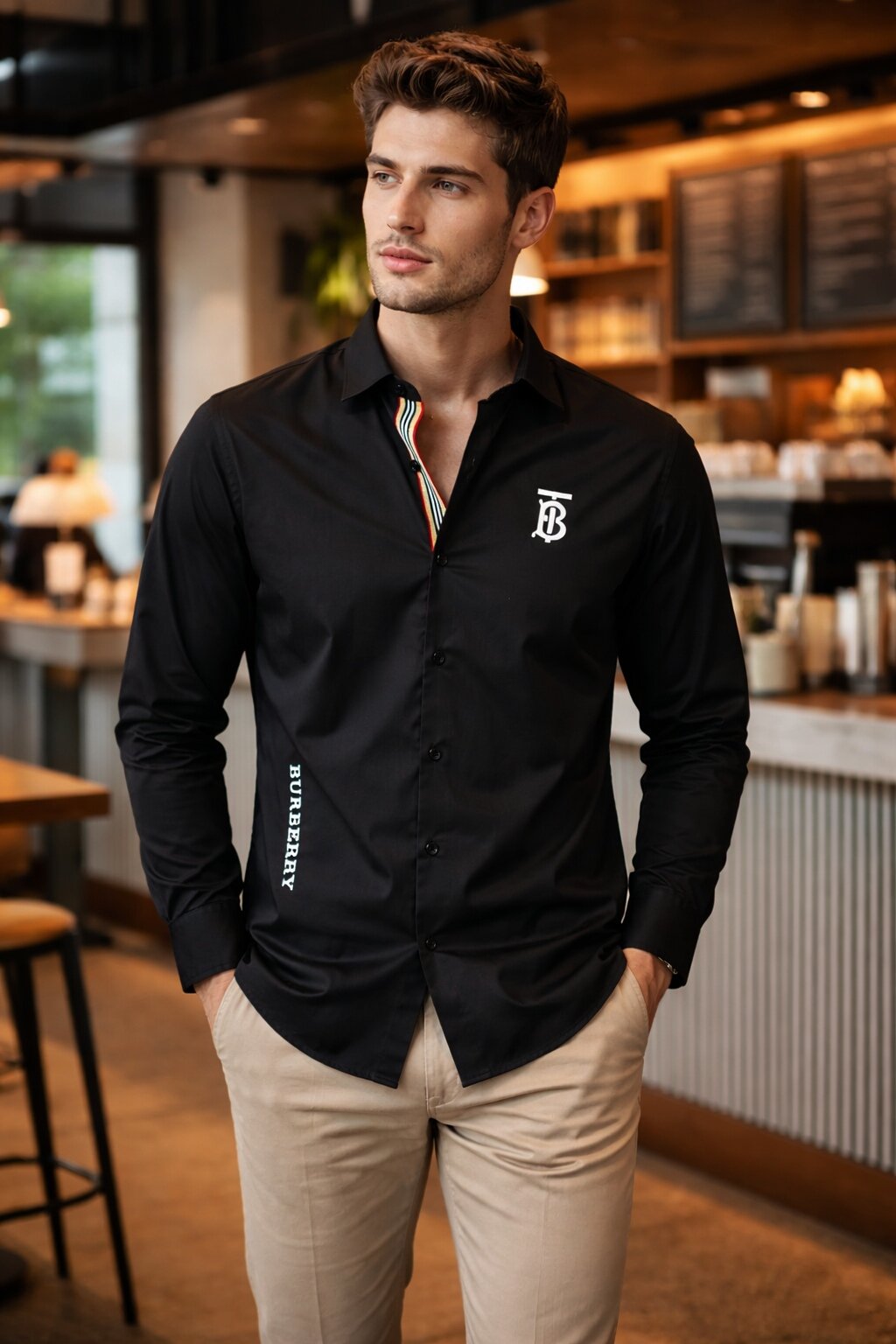 buy imported burberry first copy shirt for men black buy imported burberry first copy shirt for men black