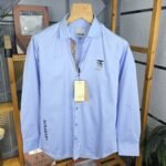 buy imported sky blue burberry first copy shirt for men