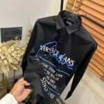 first copy black versace couture shirt men