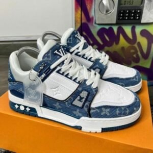 first copy shoes louis vuitton trainer monogram denim blue